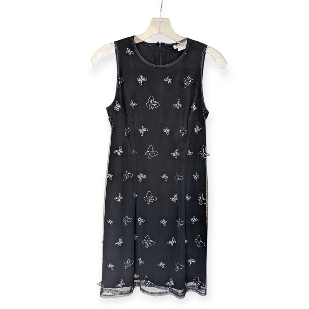 Vintage Tessuto Layered Mesh Dress With 3D Butterflies